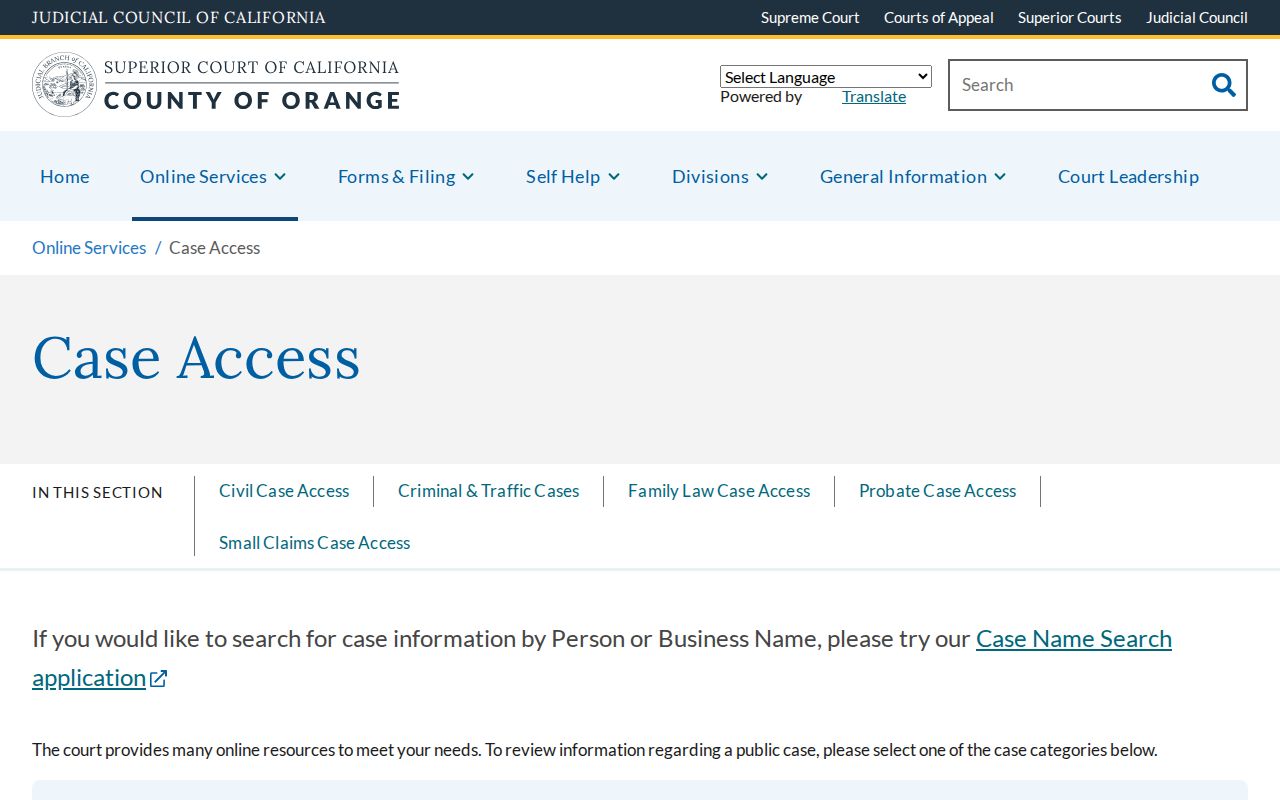 Aliso Viejo people search Orange County court case access